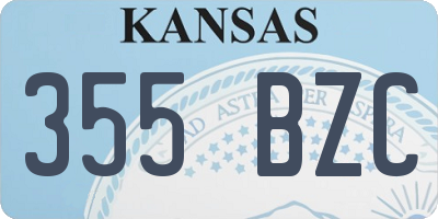 KS license plate 355BZC