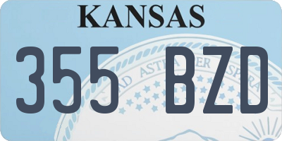 KS license plate 355BZD