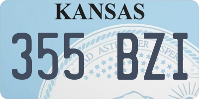 KS license plate 355BZI