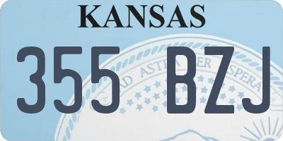 KS license plate 355BZJ