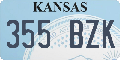 KS license plate 355BZK