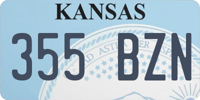 KS license plate 355BZN