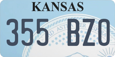 KS license plate 355BZO