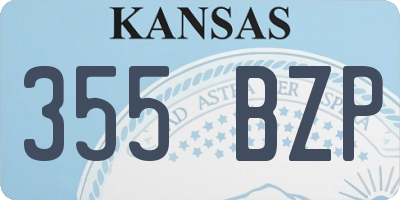 KS license plate 355BZP