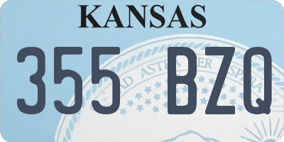 KS license plate 355BZQ