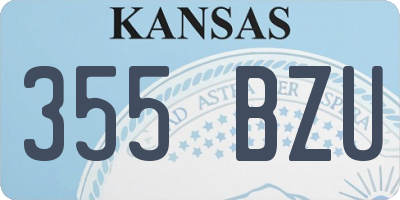 KS license plate 355BZU
