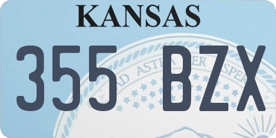 KS license plate 355BZX