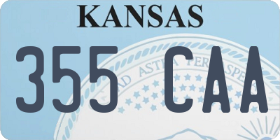 KS license plate 355CAA