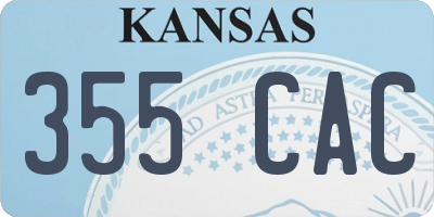 KS license plate 355CAC