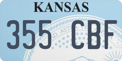 KS license plate 355CBF