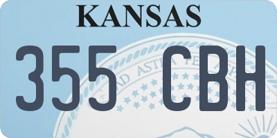 KS license plate 355CBH