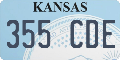 KS license plate 355CDE