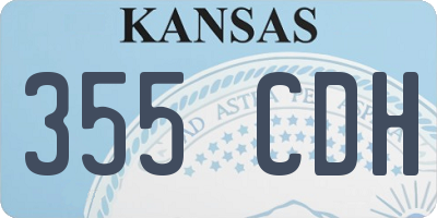 KS license plate 355CDH