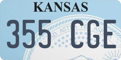 KS license plate 355CGE