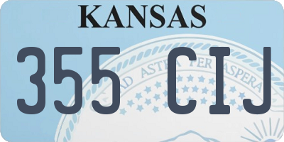 KS license plate 355CIJ