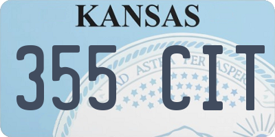 KS license plate 355CIT
