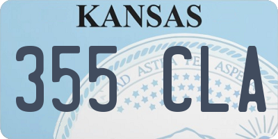 KS license plate 355CLA