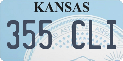 KS license plate 355CLI