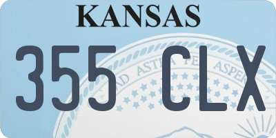 KS license plate 355CLX