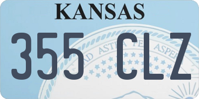 KS license plate 355CLZ
