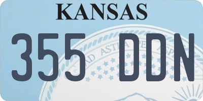 KS license plate 355DDN