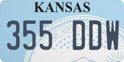 KS license plate 355DDW