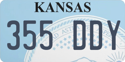 KS license plate 355DDY