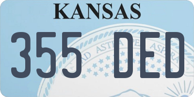 KS license plate 355DED