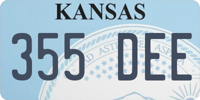 KS license plate 355DEE