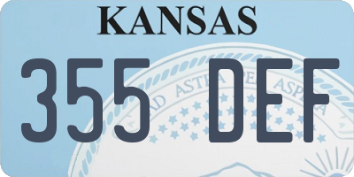 KS license plate 355DEF