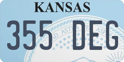 KS license plate 355DEG