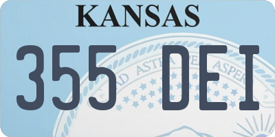KS license plate 355DEI