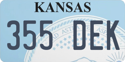 KS license plate 355DEK