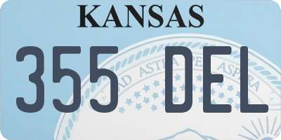 KS license plate 355DEL