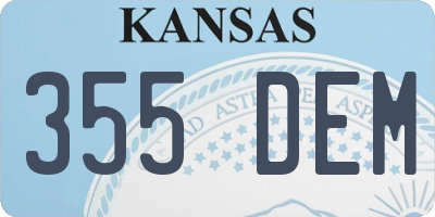 KS license plate 355DEM