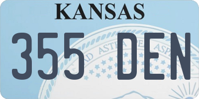 KS license plate 355DEN