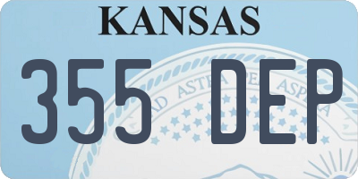 KS license plate 355DEP