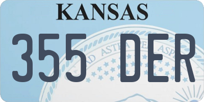 KS license plate 355DER