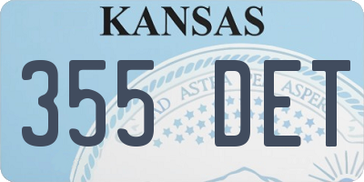 KS license plate 355DET