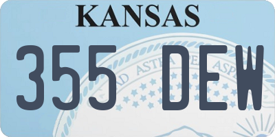 KS license plate 355DEW