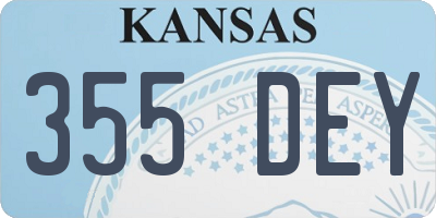 KS license plate 355DEY