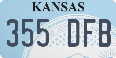 KS license plate 355DFB