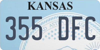 KS license plate 355DFC