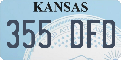 KS license plate 355DFD