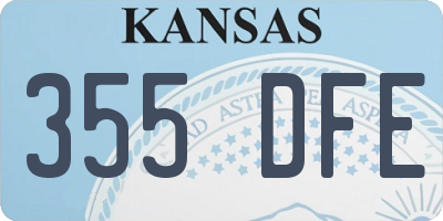KS license plate 355DFE