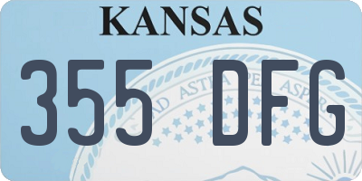 KS license plate 355DFG