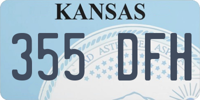 KS license plate 355DFH