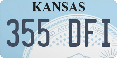 KS license plate 355DFI