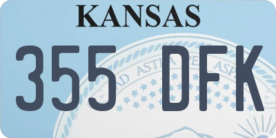 KS license plate 355DFK