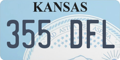 KS license plate 355DFL